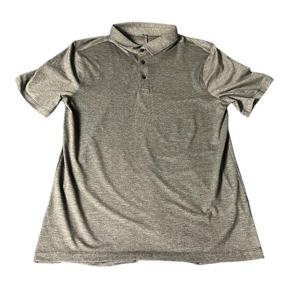 Lululemon Evolution Polo Golf Shirt Mens‎ Small Gray Performance Short Sleeve - Picture 1 of 6
